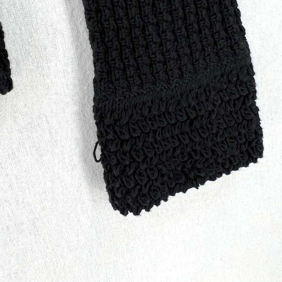 CHANEL 2010 Sweater Womens 34 Black Chain Details Open Cardigan Cotton Chunky - Picture 15 of 16